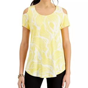 JM Collection Petite Cold Shoulder Top